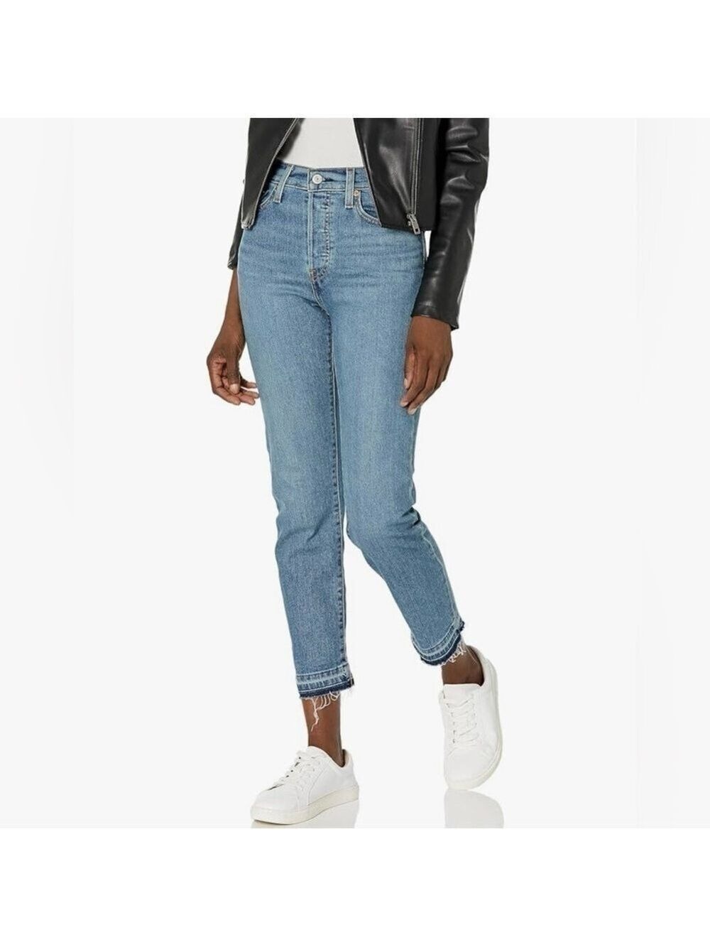 Leviās Wedgie Straight Leg Premium Denim Big E Size 28 Raw Hem